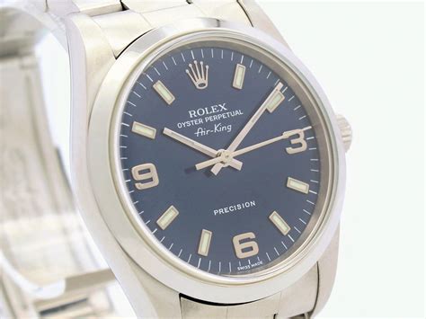 rolex oyster perpetual air king blue face|rolex air king new price.